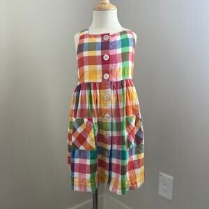 Frugi Casual Multicolour Checked Summer Dress - 4/5Y